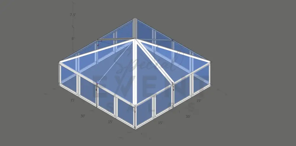 Turbotrack Tent 30’ x 30’ Clear Top & Walls Tents - Turbotrack Frame