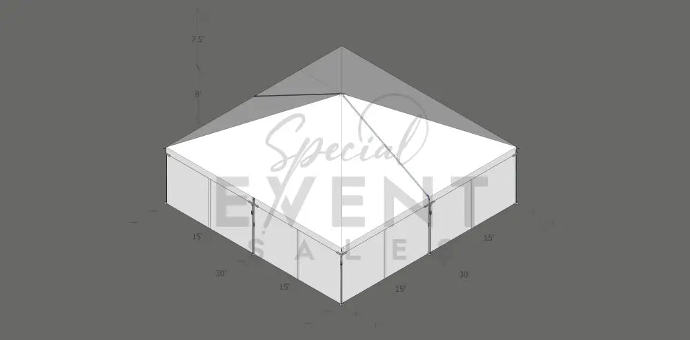 Turbotrack Tent 30’ x 30’ Plain Walls Tents - Turbotrack Frame