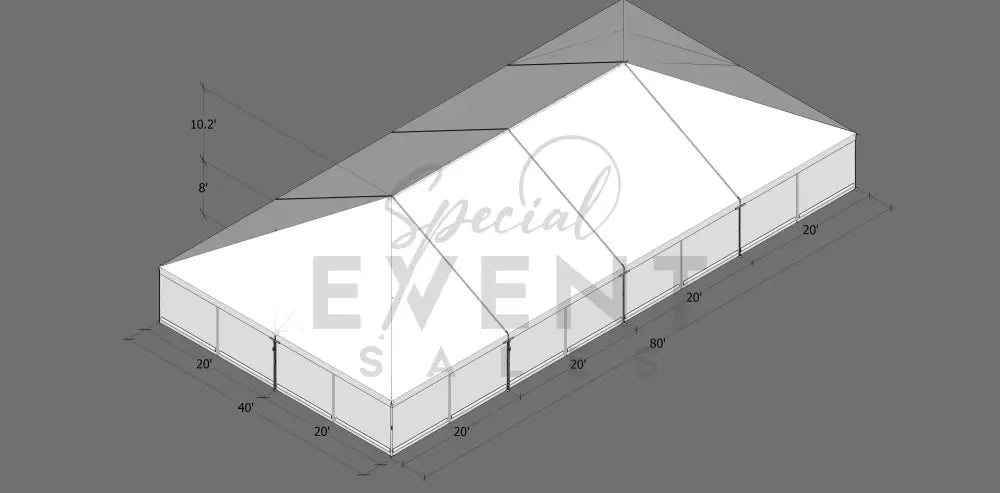 Turbotrack Tent 40’ x 80’ Plain Walls Tents - Turbotrack Frame
