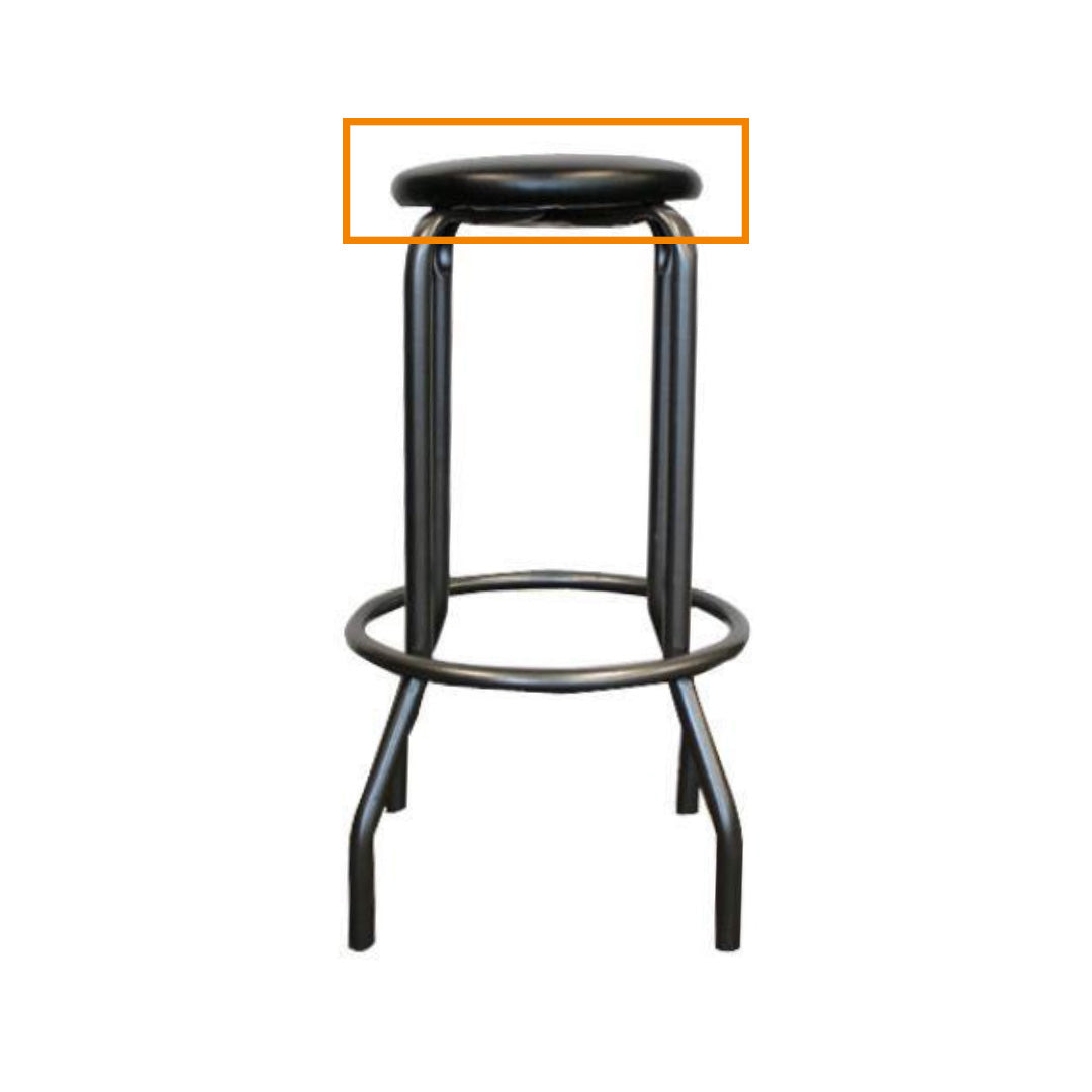 Stool Top, Black Vinyl