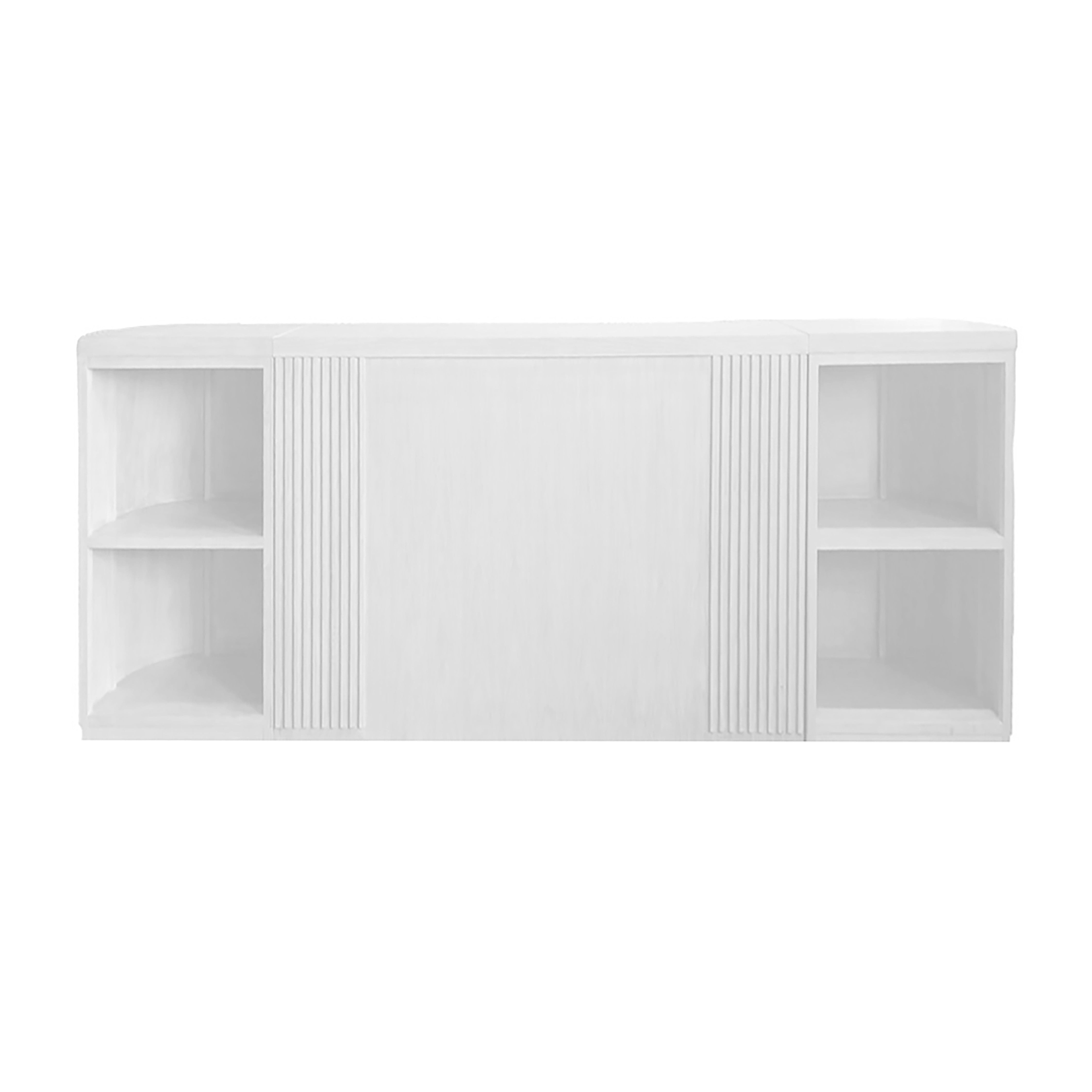 FLUTED 96" WHITE WOOD EVENT BAR