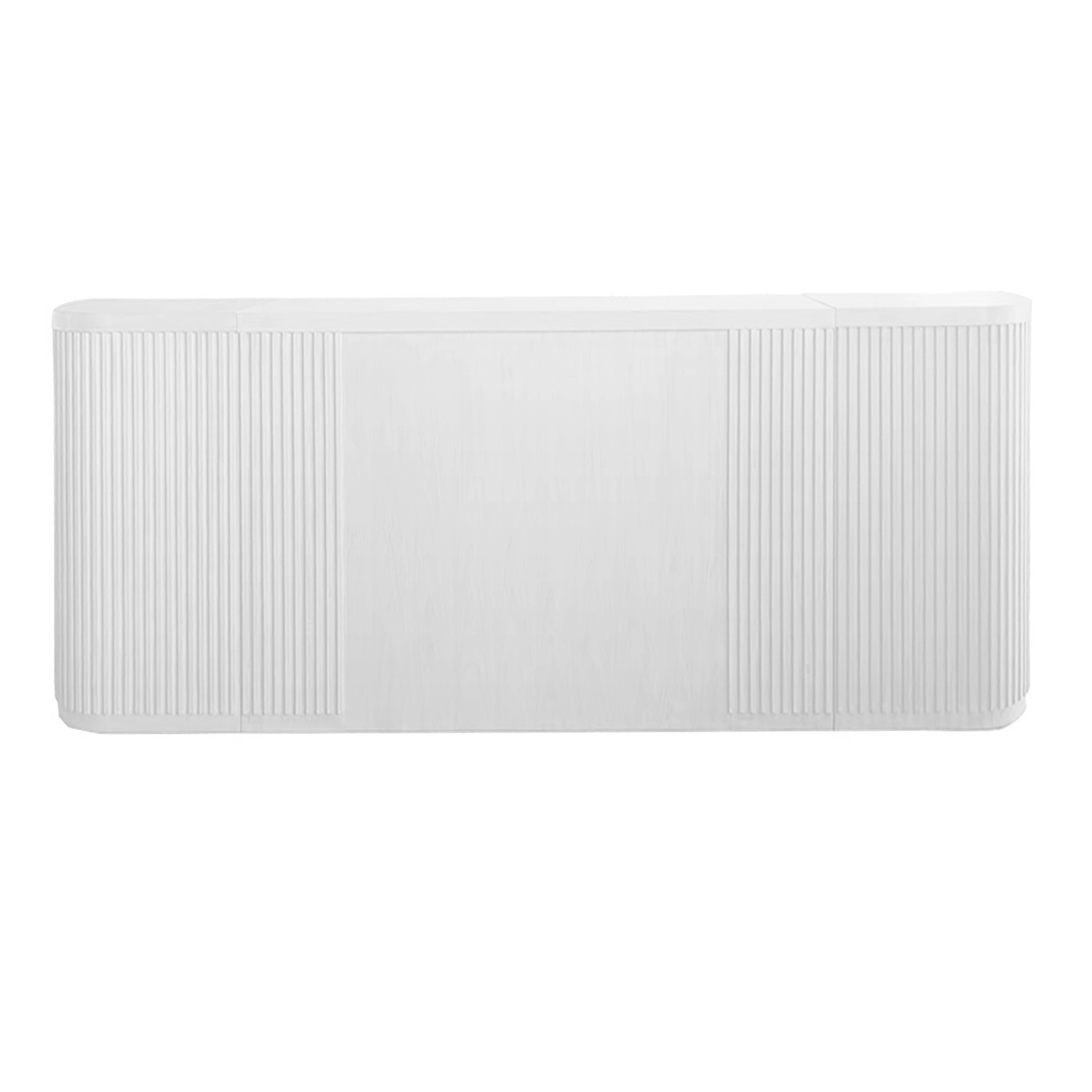FLUTED 96" WHITE WOOD EVENT BAR