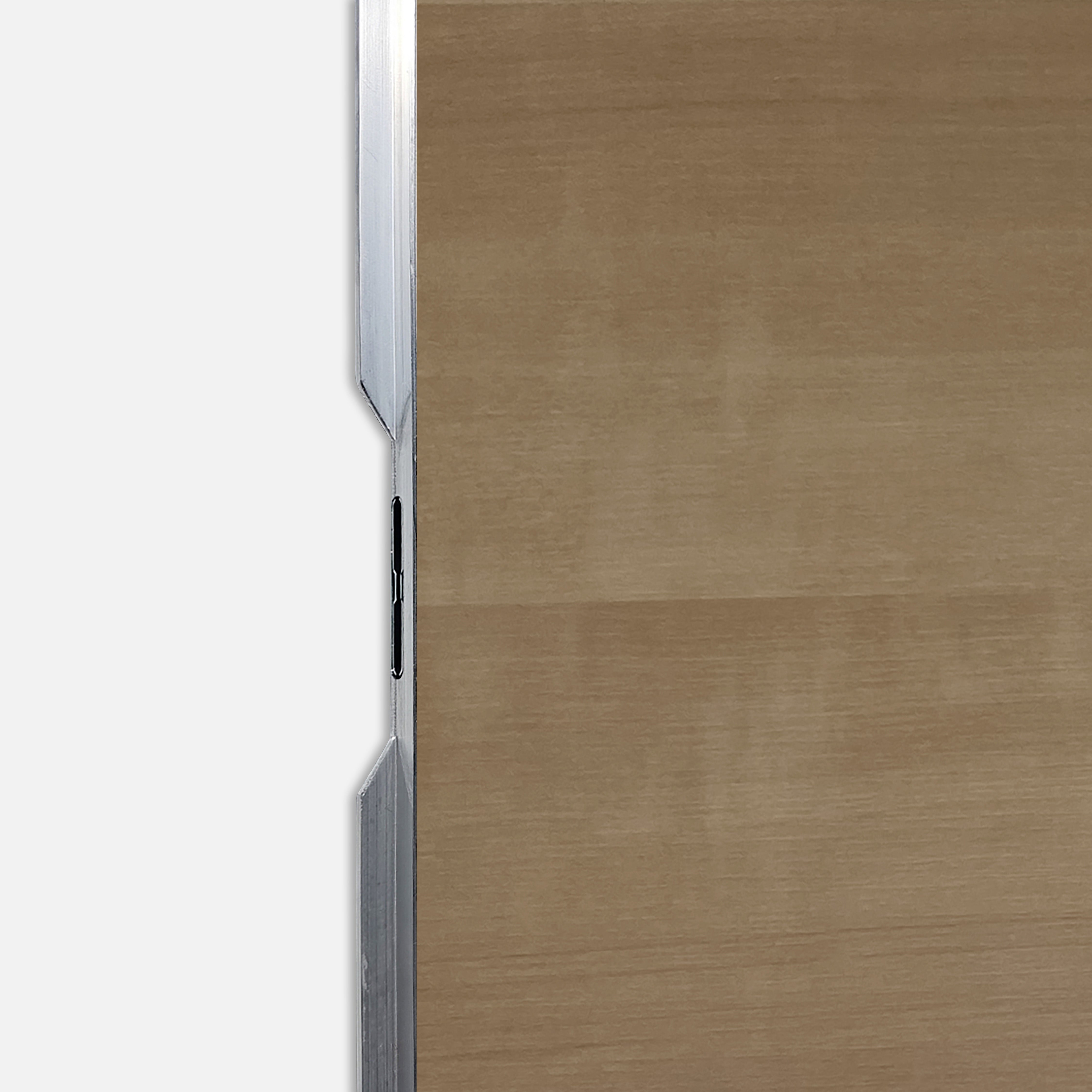 Close-up of a wooden event dance floor surface with an aluminum edge.