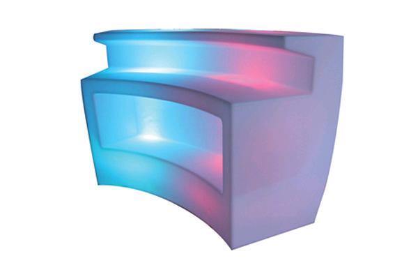 Bar, LED Lit Polyethylene Curved - Special Event Sales