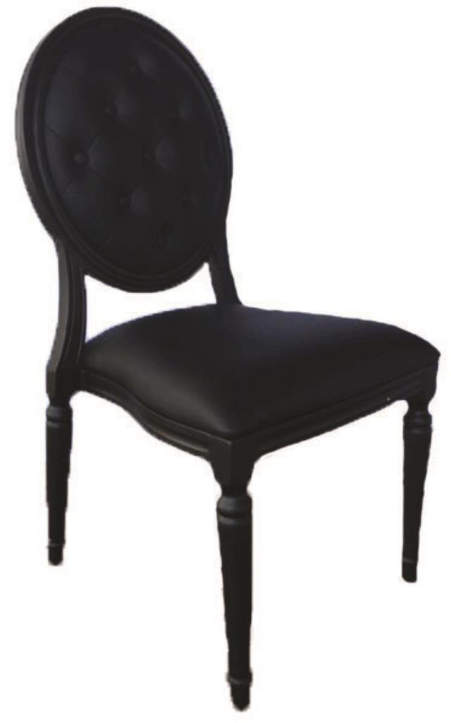 Chair, Louis XVI Black With Black Pad - Special Event Sales