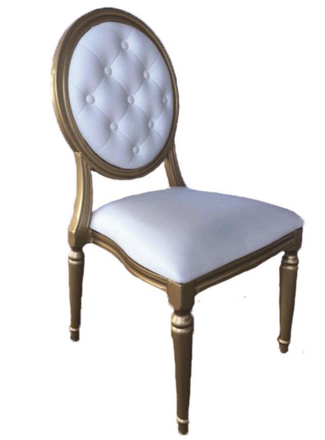 Chair, Louis XVI Gold With White Pad - Special Event Sales