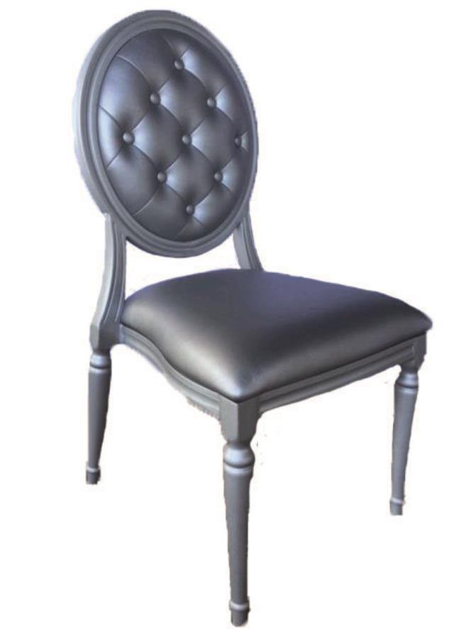Chair, Louis XVI Silver With Silver Pad - Special Event Sales