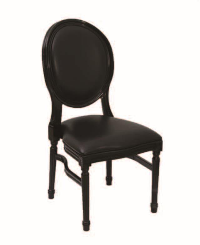 Chair, Louis XVI Resin Black on Black - Special Event Sales