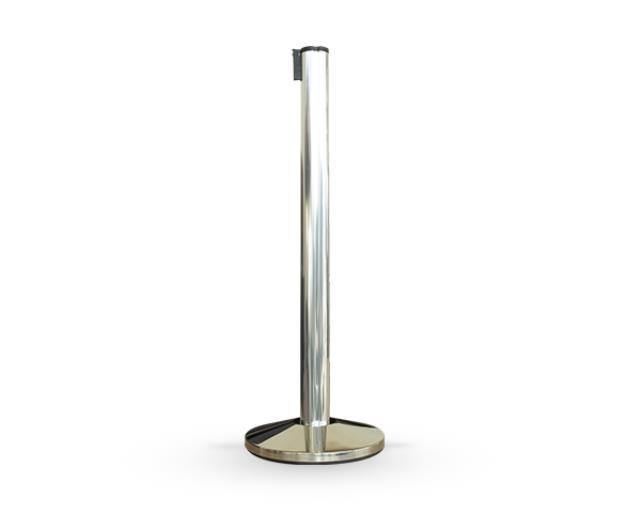 Stanchion, T-Aluminum Retractable With Black Tape Top - Special Event Sales