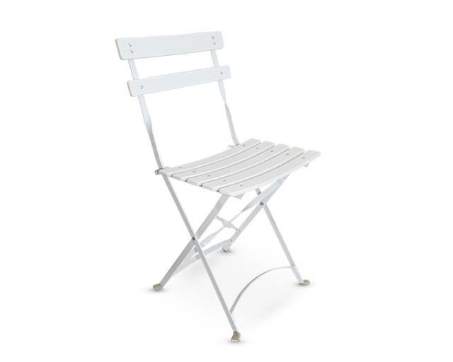 Chair, White Garden Slatted Folding - Special Event Sales
