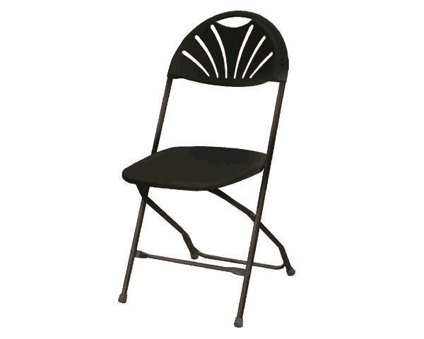 Chair, Black Seat & Black Frame Fan Back - Special Event Sales