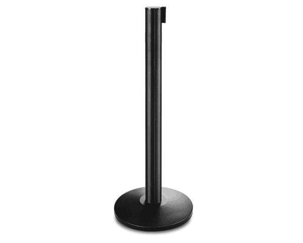 Stanchion, Retractable Black With Black Tape Top - Special Event Sales