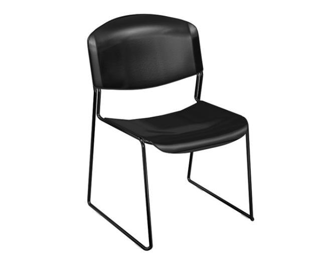 Chair, Bryggen Sled Base Black/Black Plastic - Special Event Sales