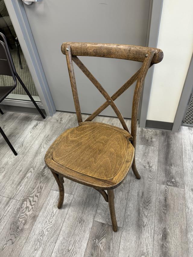 Chair, Crossback Antique Wood Assembled
