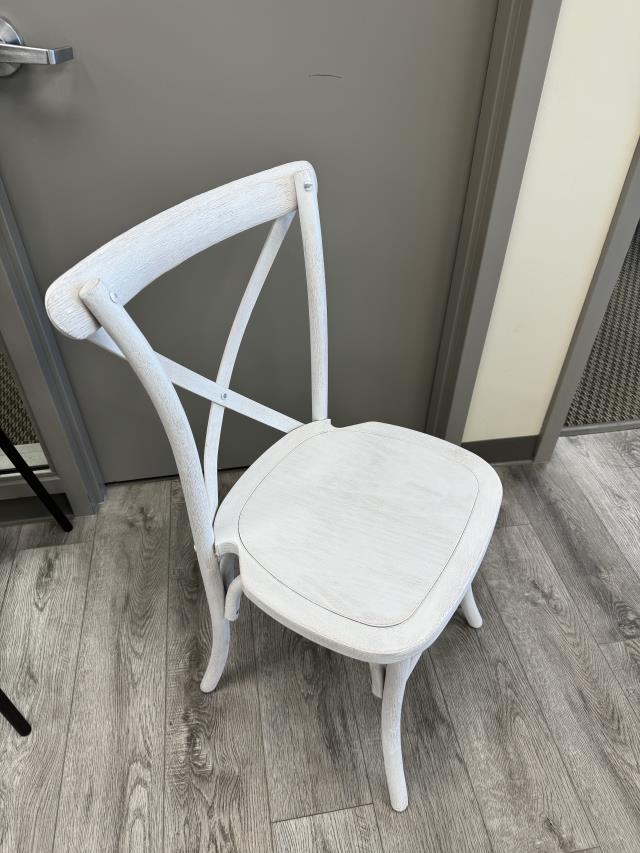 Chair, Crossback Whitewashed Wood Assembled