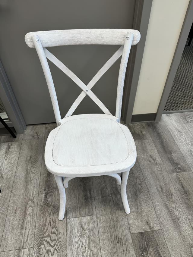 Chair, Crossback Whitewashed Wood Assembled