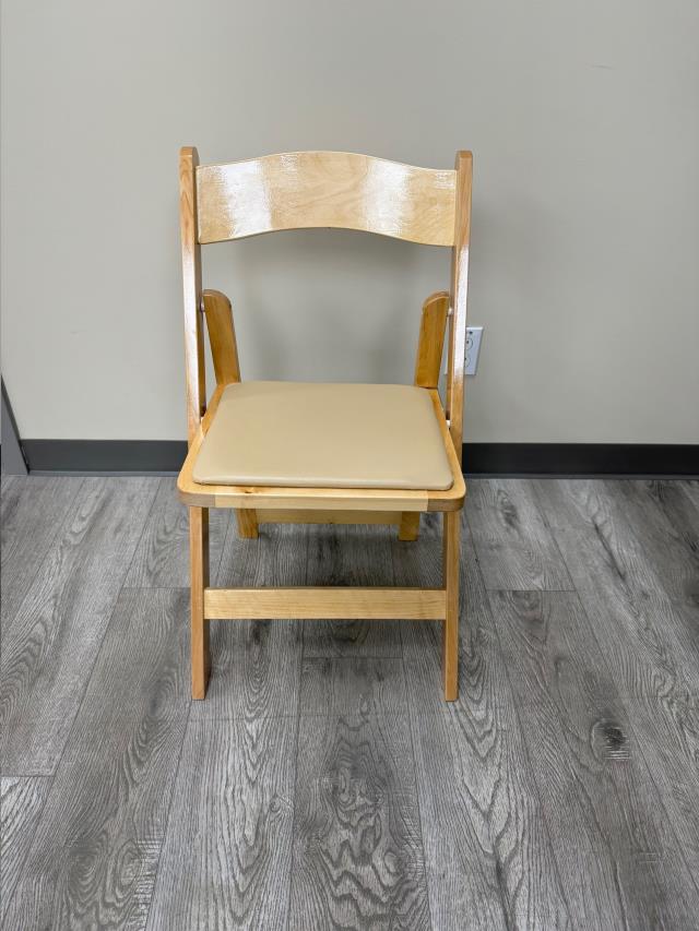 Chair, Natural Wood Folding c/w Tan Pad