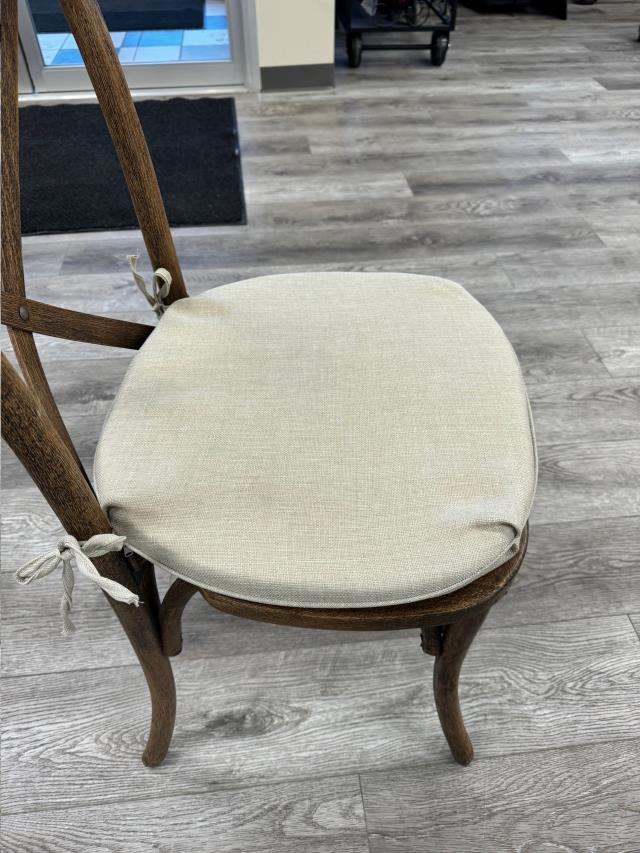 Chair Cushion, Stonewash Woven W/Tie for Crossback