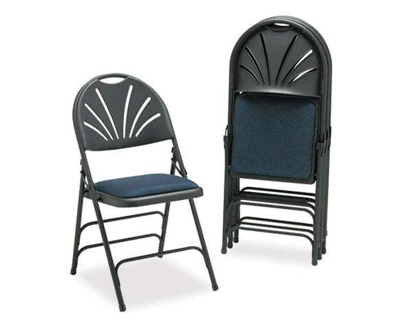 Comfort Series Folding Chair, Black/Blue Maze - Special Event Sales