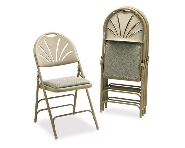Comfort Series Folding Chair, Neutral/Beige Maze - Special Event Sales